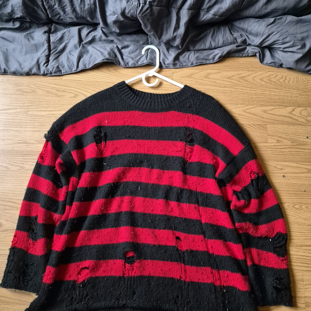 Striped Black and Red Men's Sweater